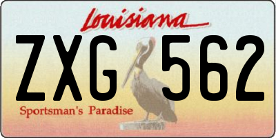 LA license plate ZXG562