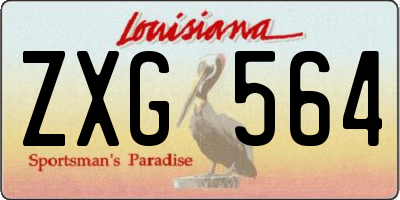 LA license plate ZXG564