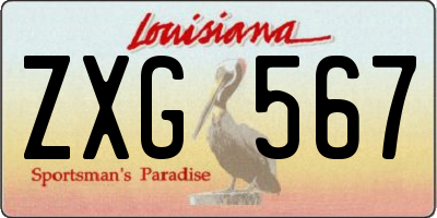 LA license plate ZXG567