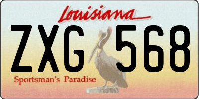 LA license plate ZXG568