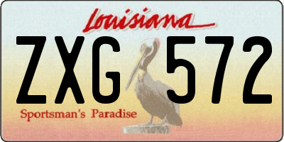 LA license plate ZXG572