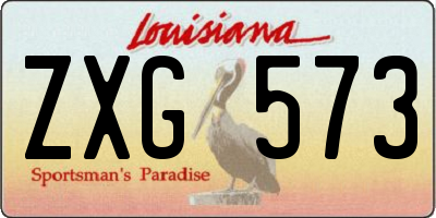 LA license plate ZXG573