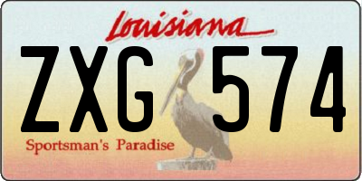 LA license plate ZXG574