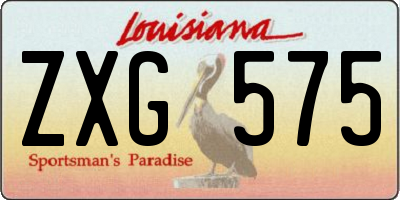 LA license plate ZXG575