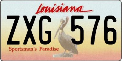 LA license plate ZXG576