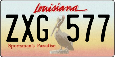 LA license plate ZXG577