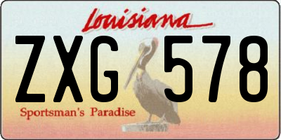 LA license plate ZXG578