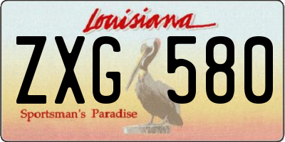 LA license plate ZXG580