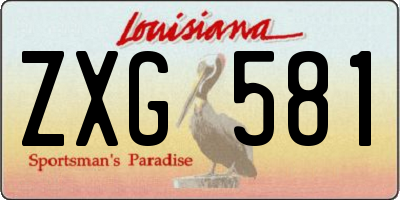 LA license plate ZXG581