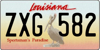 LA license plate ZXG582