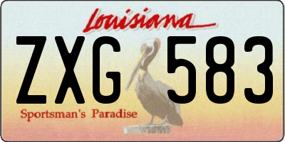 LA license plate ZXG583