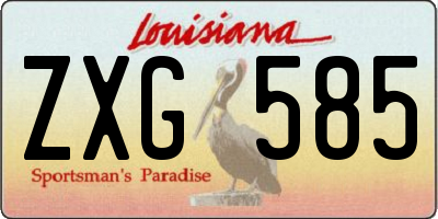 LA license plate ZXG585