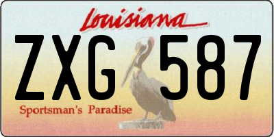 LA license plate ZXG587