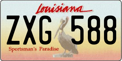 LA license plate ZXG588