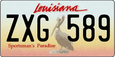 LA license plate ZXG589