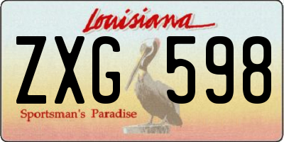 LA license plate ZXG598