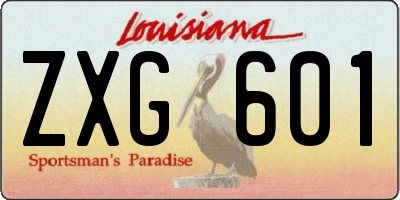 LA license plate ZXG601