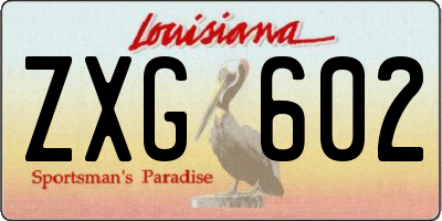LA license plate ZXG602