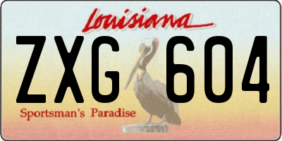 LA license plate ZXG604