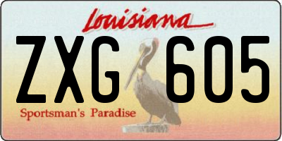 LA license plate ZXG605