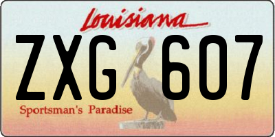 LA license plate ZXG607
