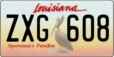 LA license plate ZXG608