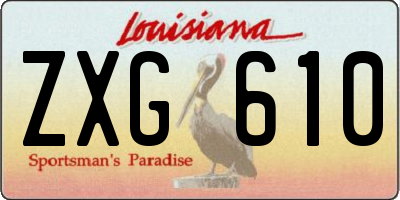 LA license plate ZXG610