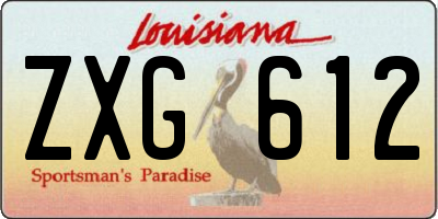 LA license plate ZXG612