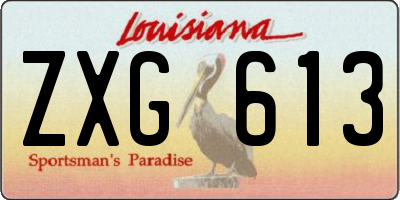 LA license plate ZXG613