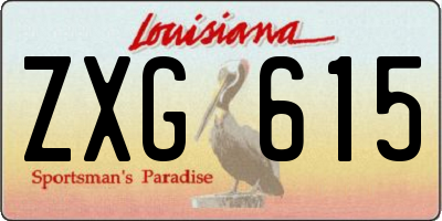 LA license plate ZXG615