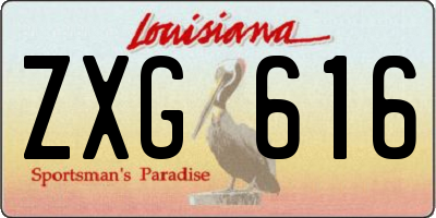 LA license plate ZXG616