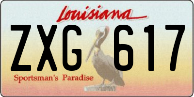 LA license plate ZXG617