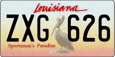 LA license plate ZXG626