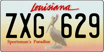 LA license plate ZXG629