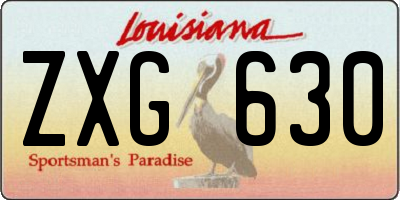 LA license plate ZXG630