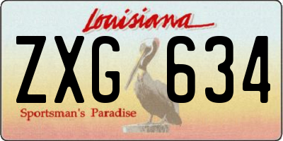 LA license plate ZXG634