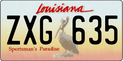 LA license plate ZXG635