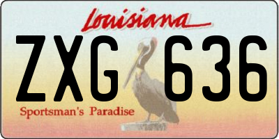 LA license plate ZXG636