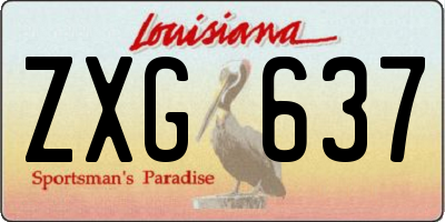 LA license plate ZXG637