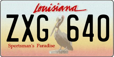 LA license plate ZXG640