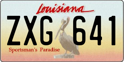 LA license plate ZXG641