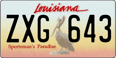 LA license plate ZXG643