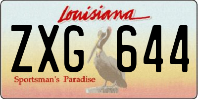 LA license plate ZXG644