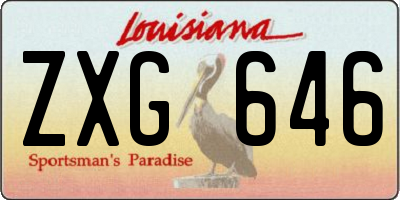 LA license plate ZXG646