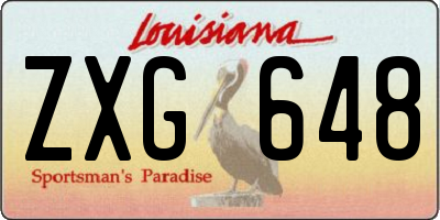 LA license plate ZXG648