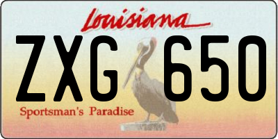 LA license plate ZXG650