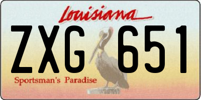 LA license plate ZXG651