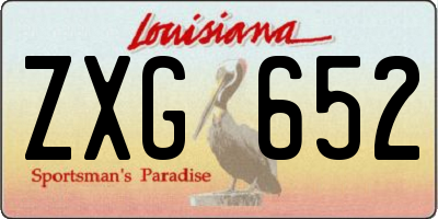 LA license plate ZXG652