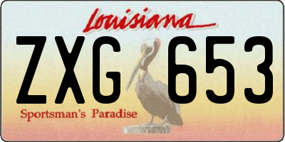 LA license plate ZXG653