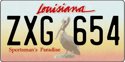 LA license plate ZXG654